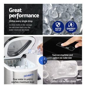 Devanti 2.4L Portable Ice Maker - Brisbane Home Appliances