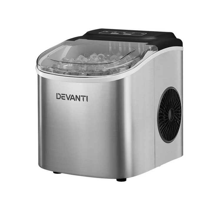 Devanti IM-ZB12H-SS 2L 2L Stainless Steel Portable Countertop Icemaker - Brisbane Home Appliances