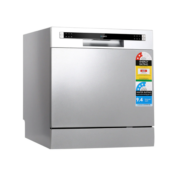 Devanti BDW-8-02G-SI 8 Place Settings Benchtop Dishwasher Sliver - Brisbane Home Appliances