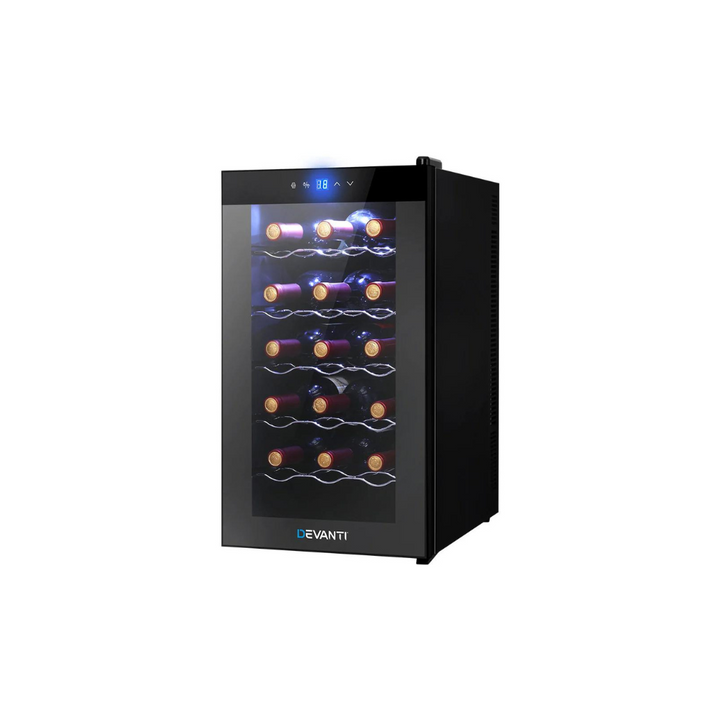 Devanti WC-50A-18B-BK 18 BTLS Wine Cooler Fridge (Brand NEW) - Brisbane Home Appliances