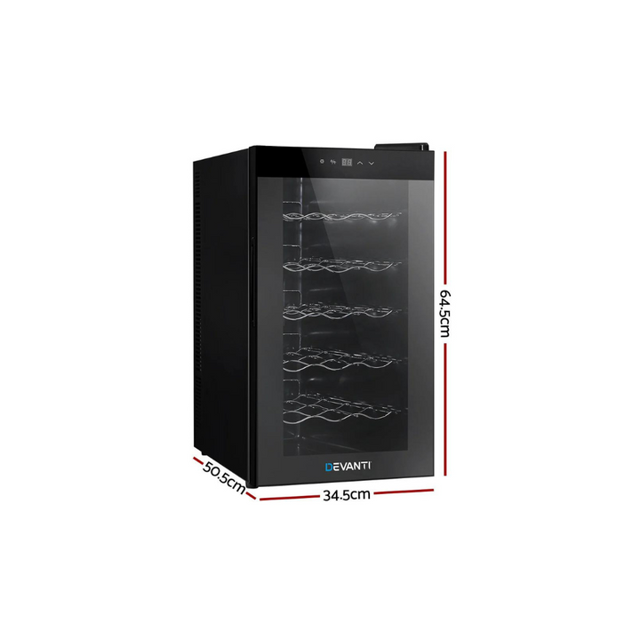 Devanti WC-50A-18B-BK 18 BTLS Wine Cooler Fridge (Brand NEW) - Brisbane Home Appliances