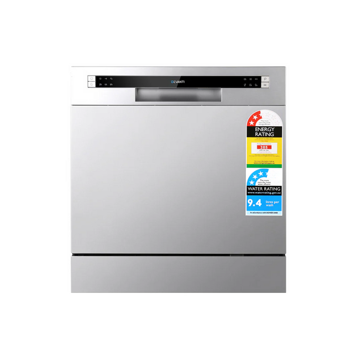 Devanti BDW-8-02G-SI 8 Place Settings Benchtop Dishwasher Sliver - Brisbane Home Appliances