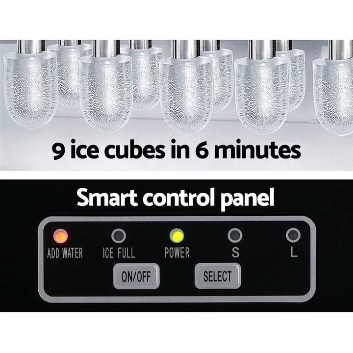 Devanti IM-ZB12H-SS 2L 2L Stainless Steel Portable Countertop Icemaker - Brisbane Home Appliances