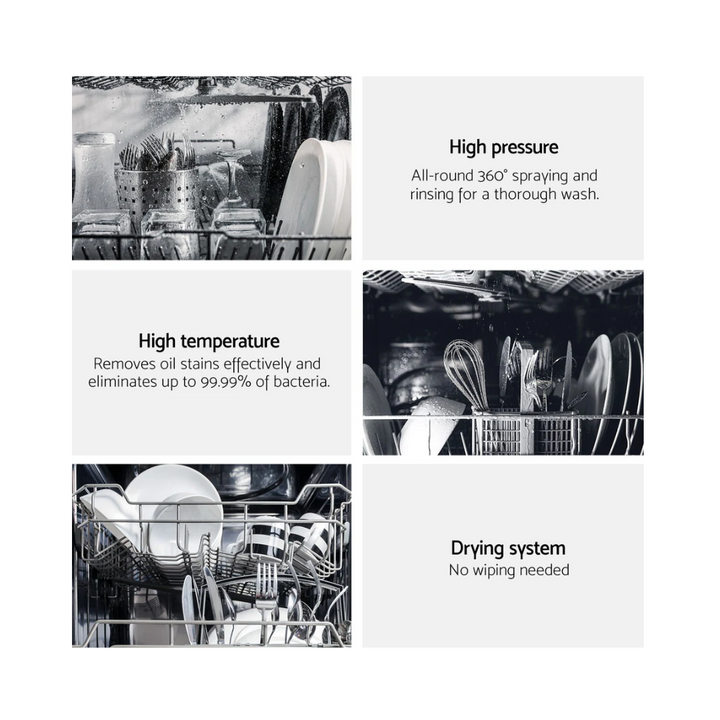 Devanti BDW-10-FS36E-BK 10 Place Settings Freestanding Dishwasher Black - Brisbane Home Appliances