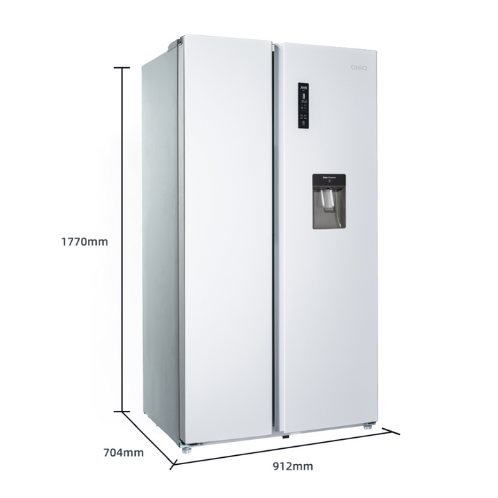 CHiQ CSS559NWD 559L Side By Side Fridge White (Brand New) - Brisbane Home Appliances