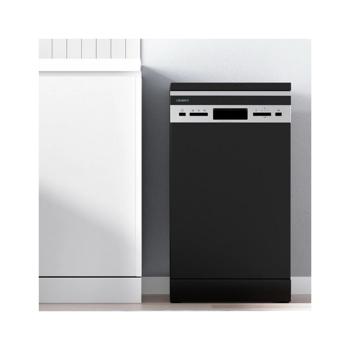 Devanti BDW-10-FS36E-BK 10 Place Settings Freestanding Dishwasher Black - Brisbane Home Appliances
