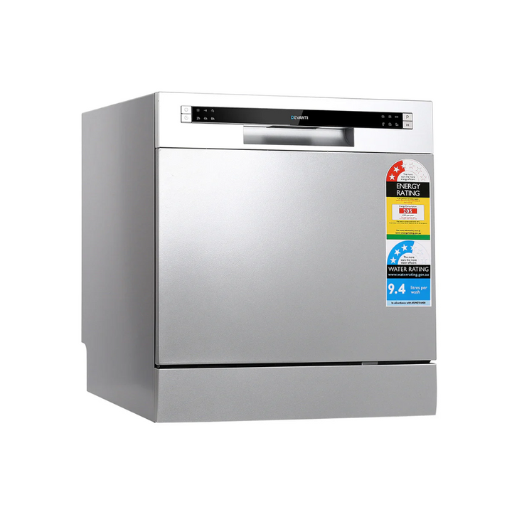 Devanti BDW-8-02G-SI 8 Place Settings Benchtop Dishwasher Sliver - Brisbane Home Appliances