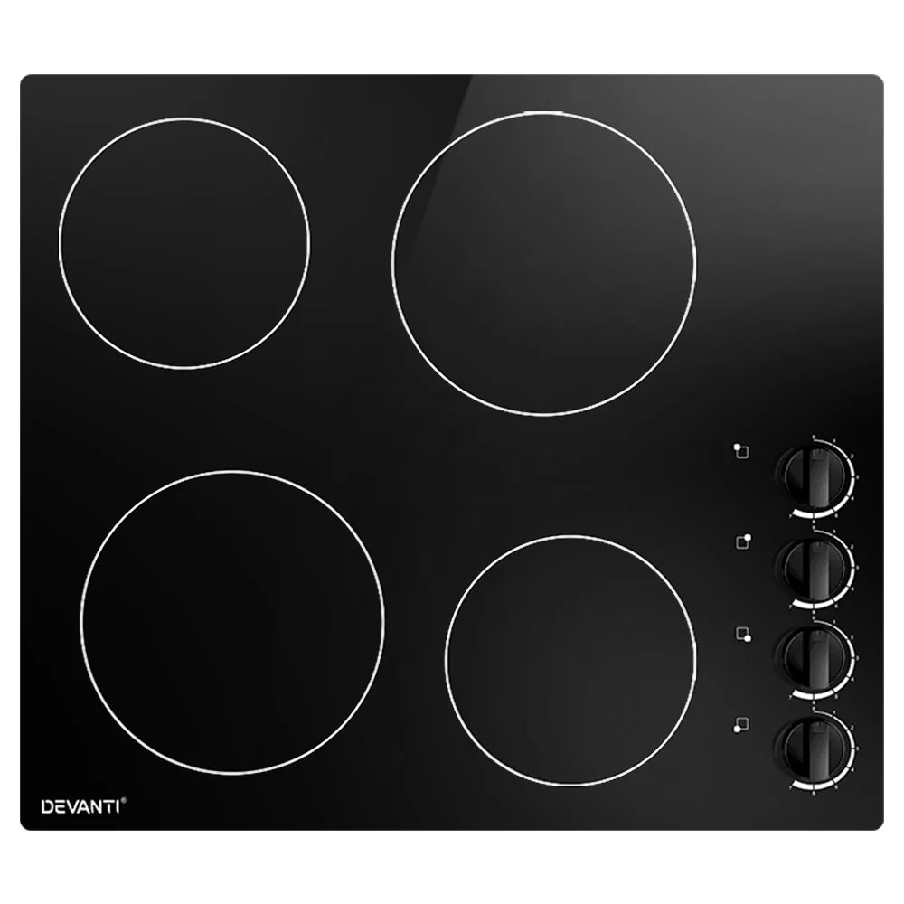 Devanti 60cm Black Ceramic Electric Cooktop (Delivery Only) - Free shipping