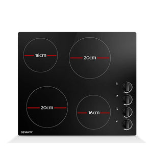 Devanti 60cm Black Ceramic Electric Cooktop (Delivery Only) - Free shipping - Brisbane Home Appliances