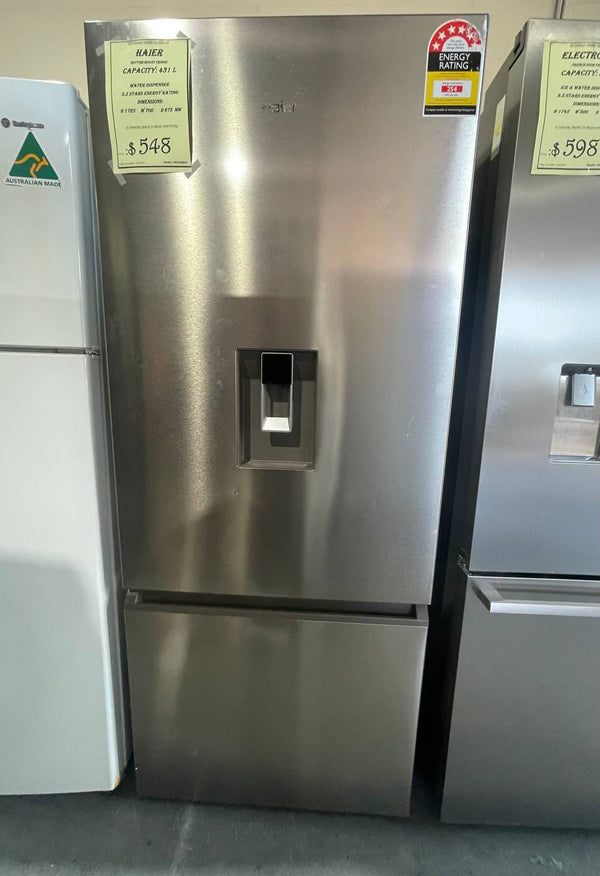 Haier 431L Bottom Mount Refrigerator with Non-Plumbed Water Dispenser - Brisbane Home Appliances