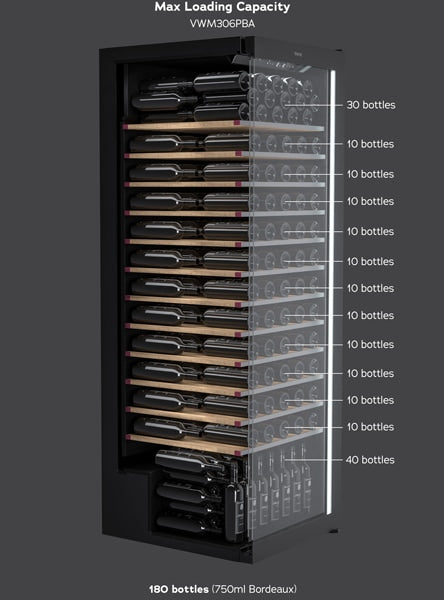 Vintec PREMIUM 180 Bottle Wine Cabinet with Telescopic Shelves - Brisbane Home Appliances